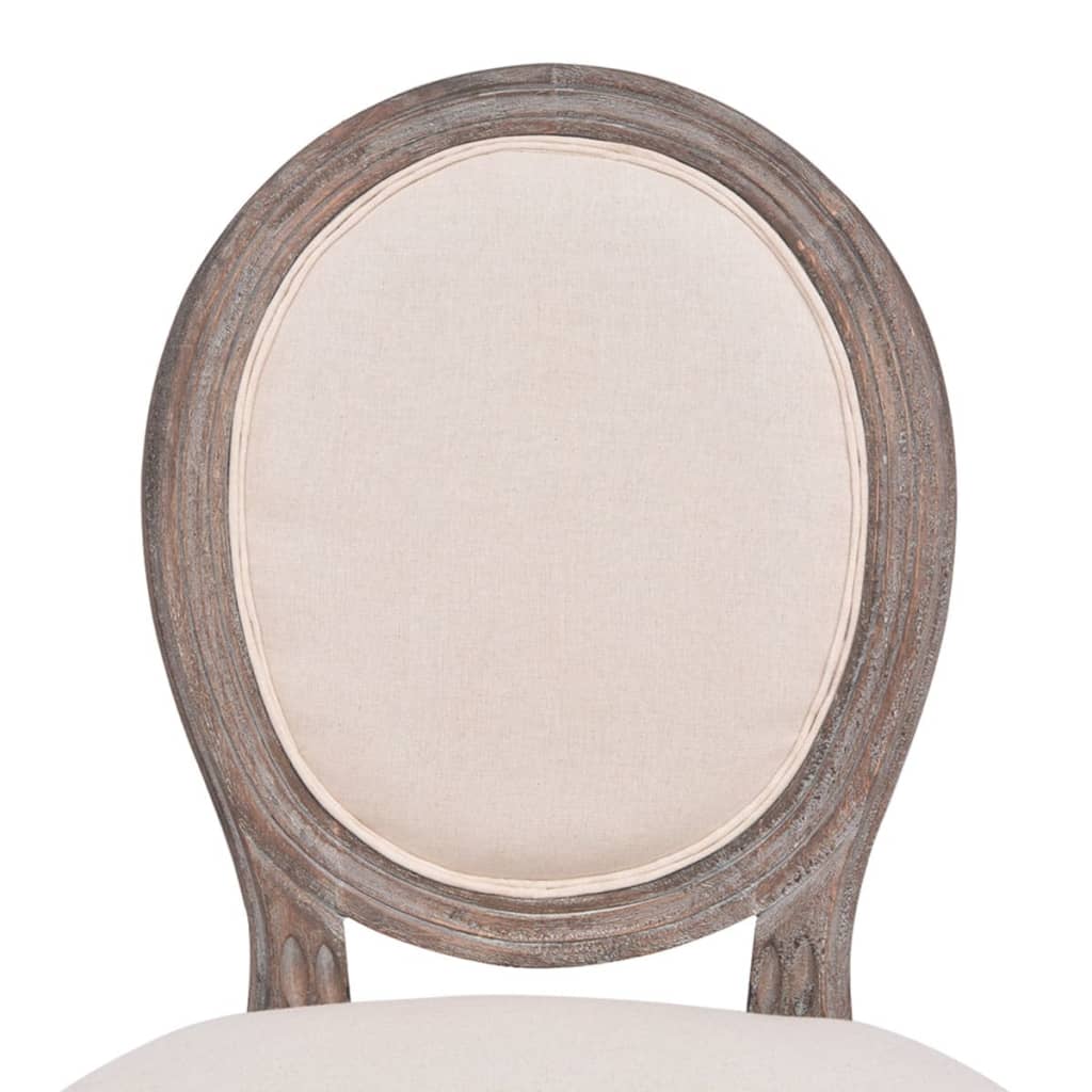 Dining Chairs 6 pcs Cream Fabric