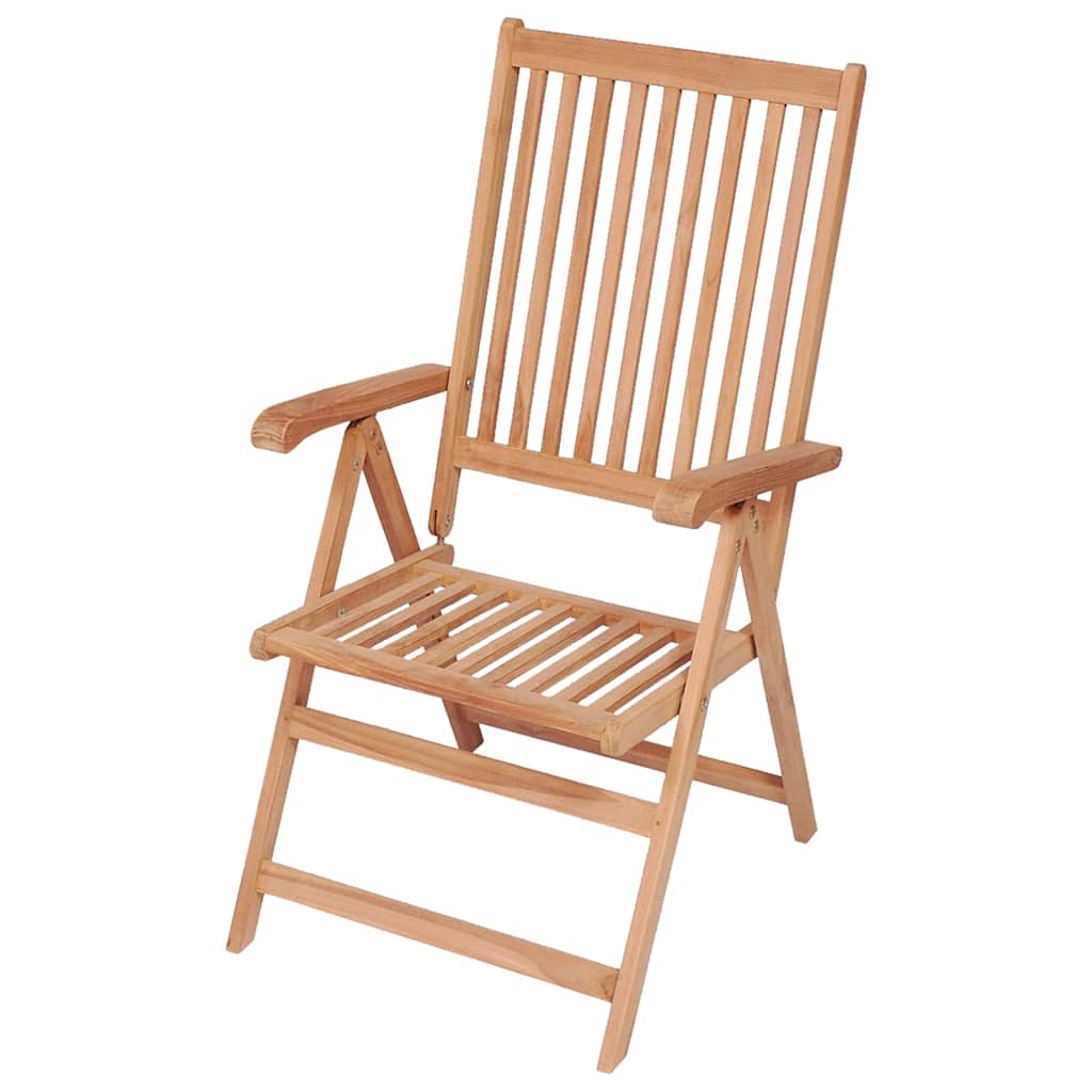 Reclining Folding Chairs 2 pcs Solid Teak Wood