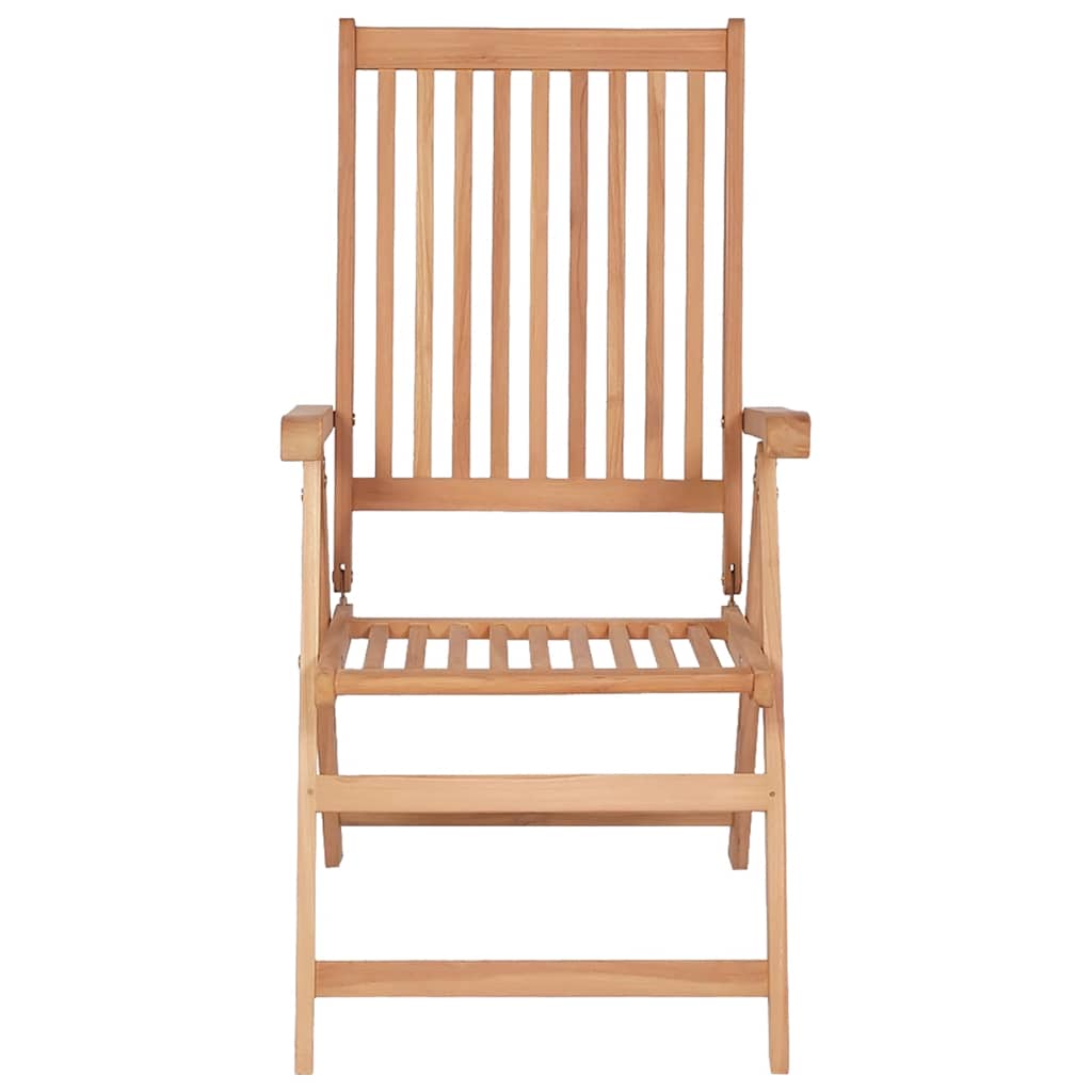 Reclining Folding Chairs 2 pcs Solid Teak Wood