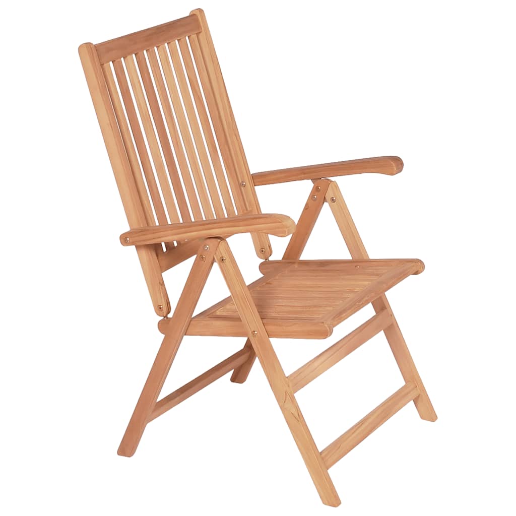 Reclining Folding Chairs 2 pcs Solid Teak Wood