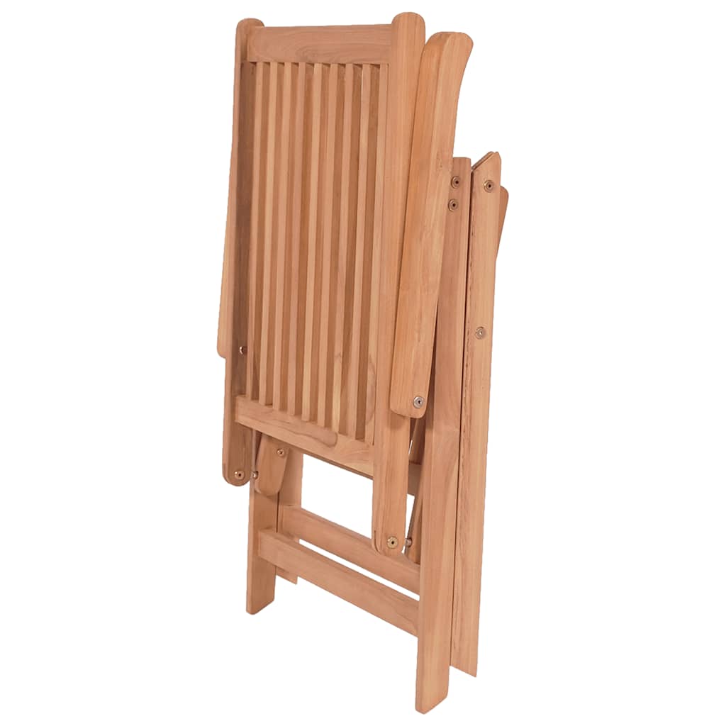 Reclining Folding Chairs 2 pcs Solid Teak Wood