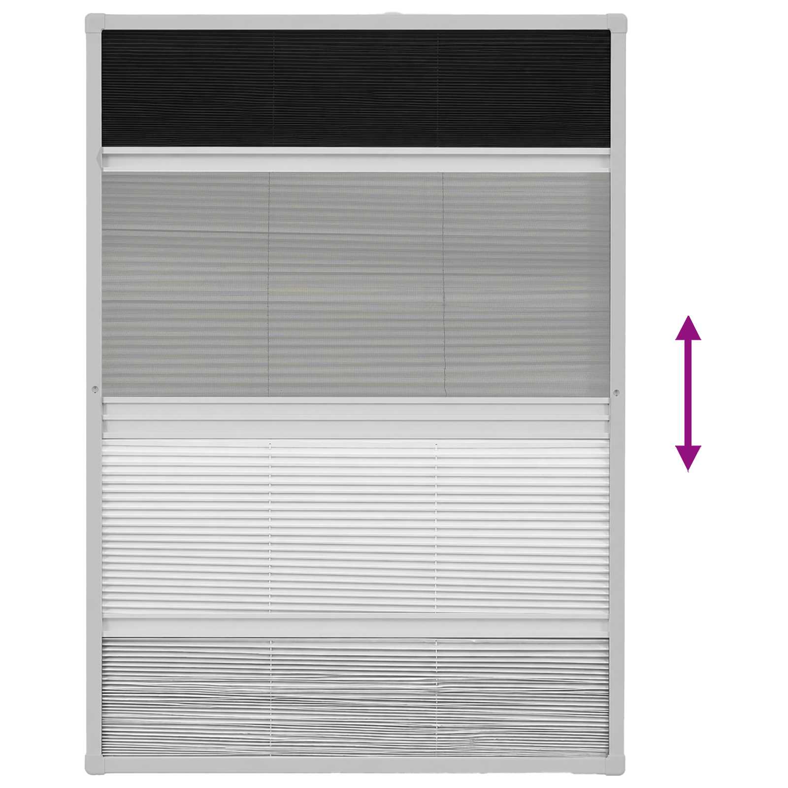 Plisse Insect Screen for Windows Aluminium 80x120 cm with Shade