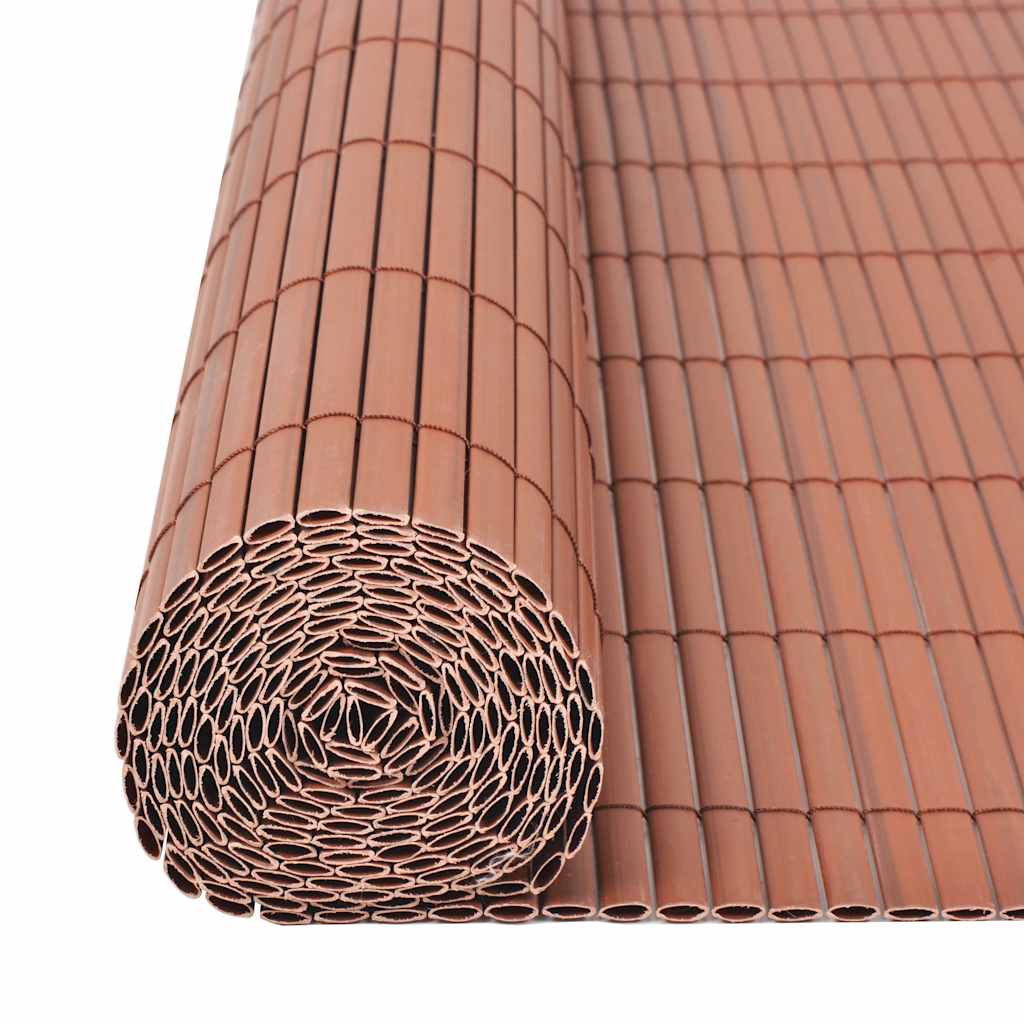 Double-Sided Garden Fence PVC 90x300 cm Brown
