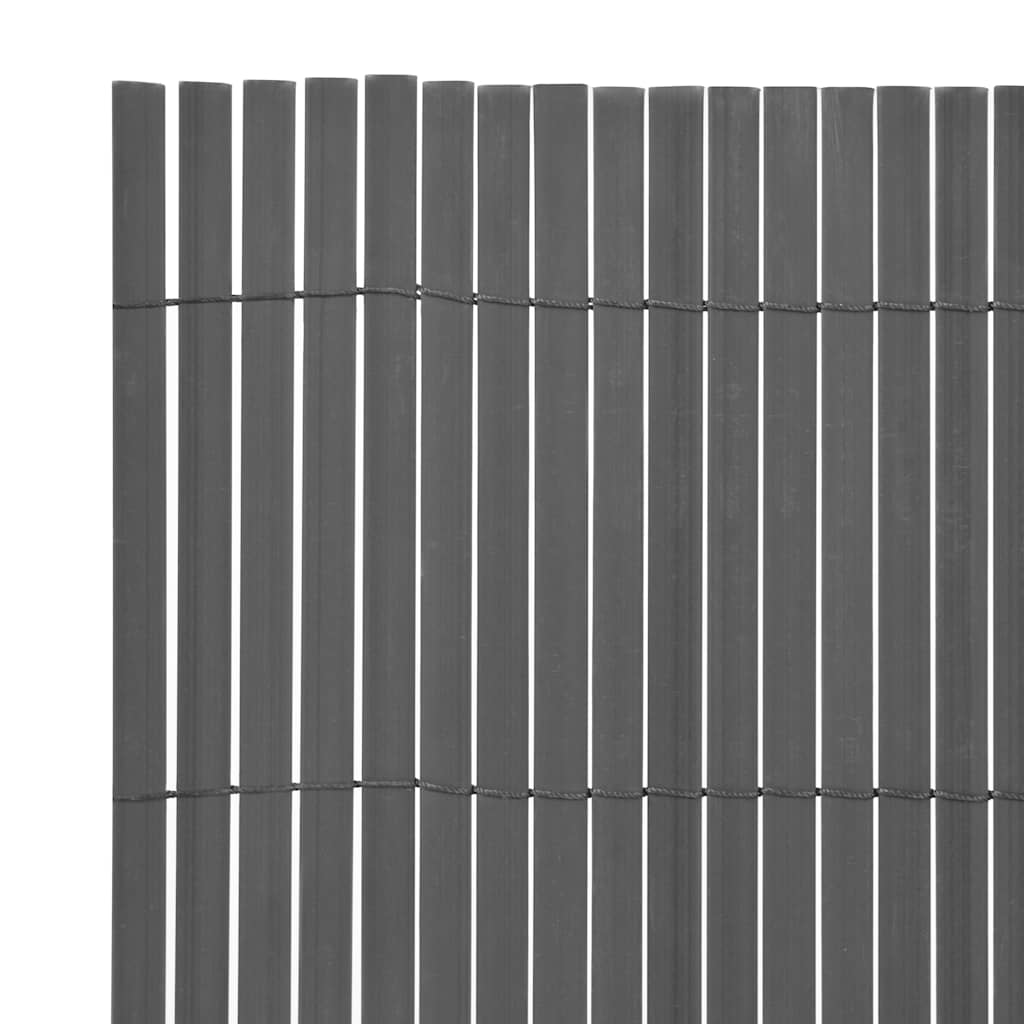 Double-Sided Garden Fence PVC 150x500 cm Grey