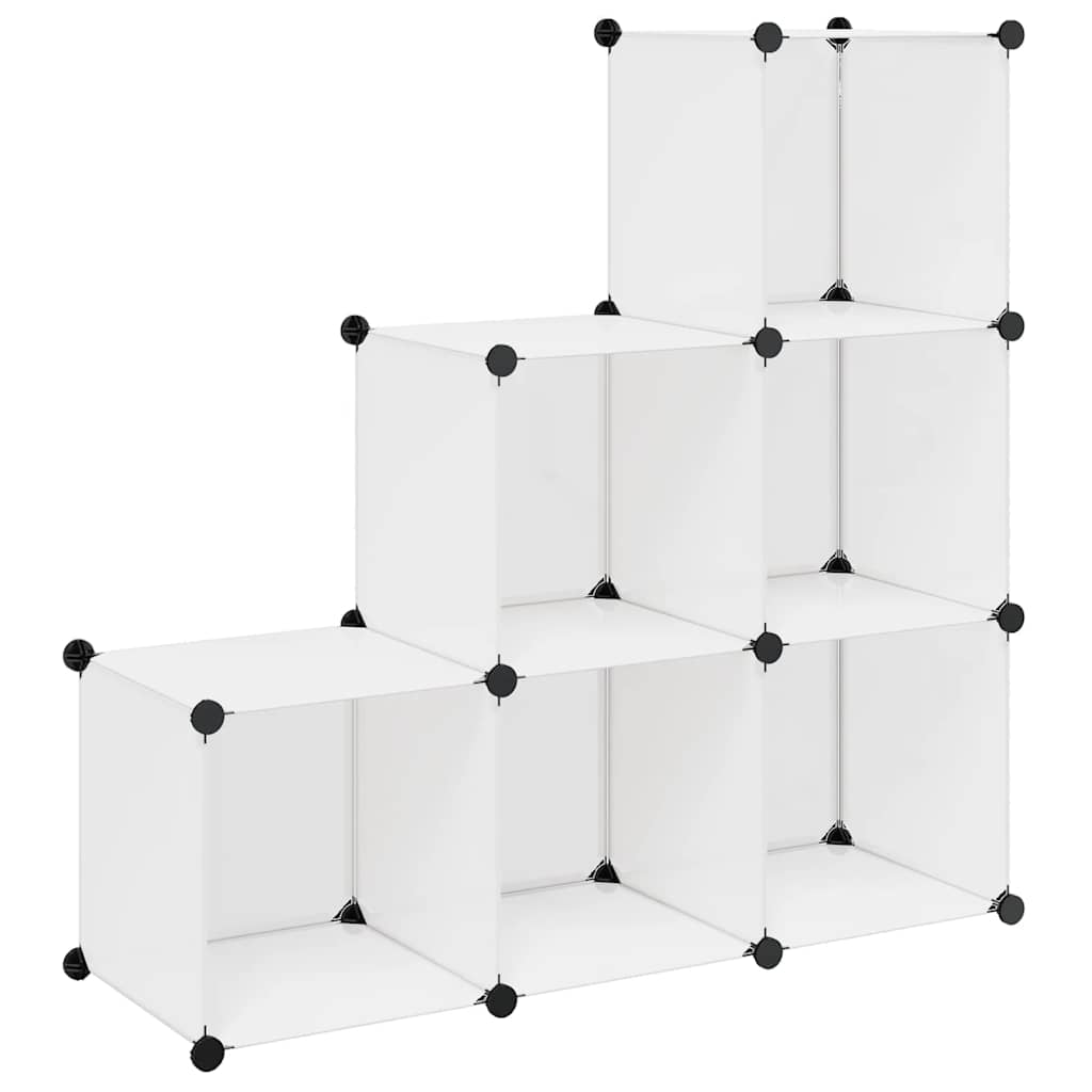 Storage Cube Organiser with 6 Compartments White