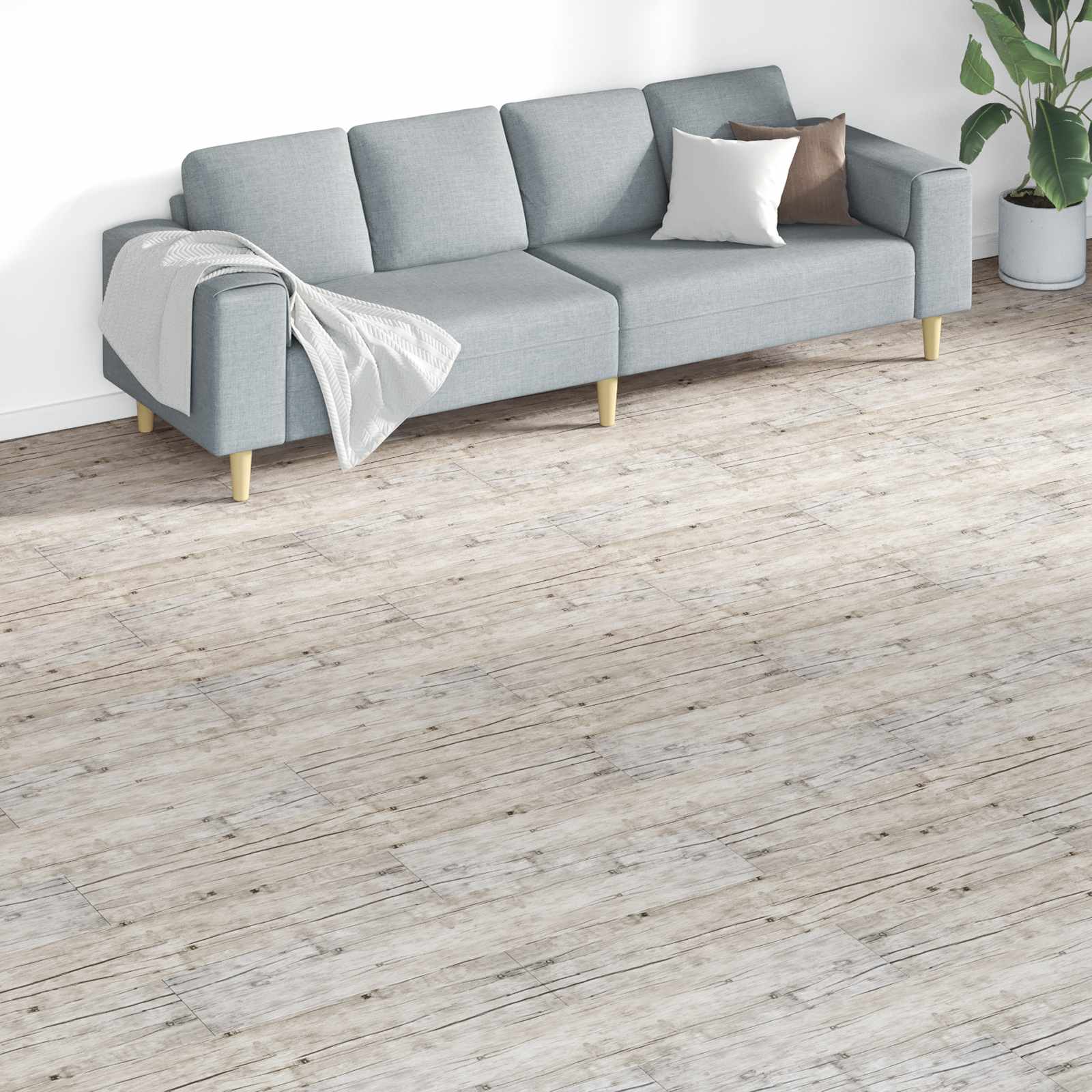 Flooring Planks 18 pcs Grey 5.26 m² PVC