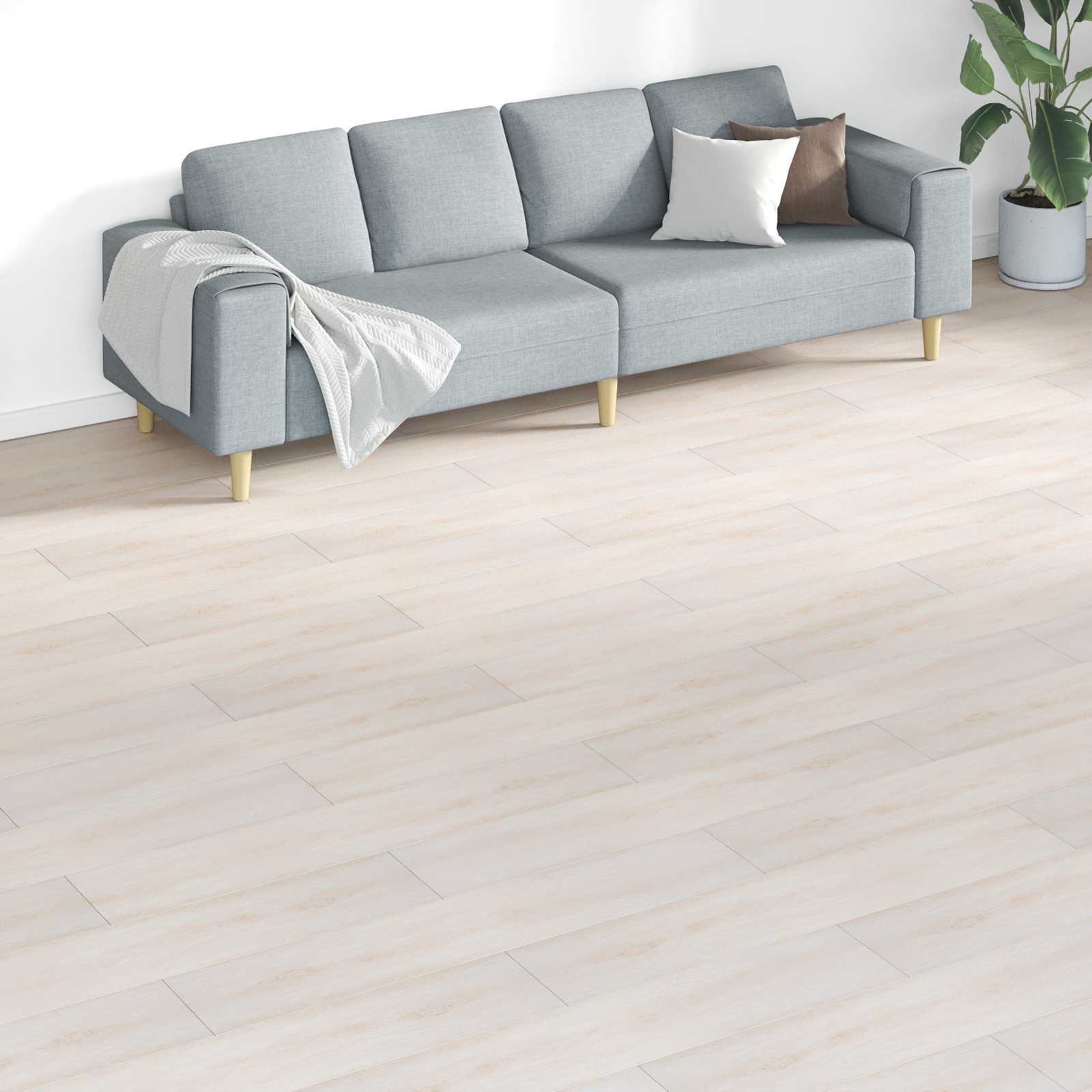 Flooring Planks 18 pcs White 5.26 m² PVC