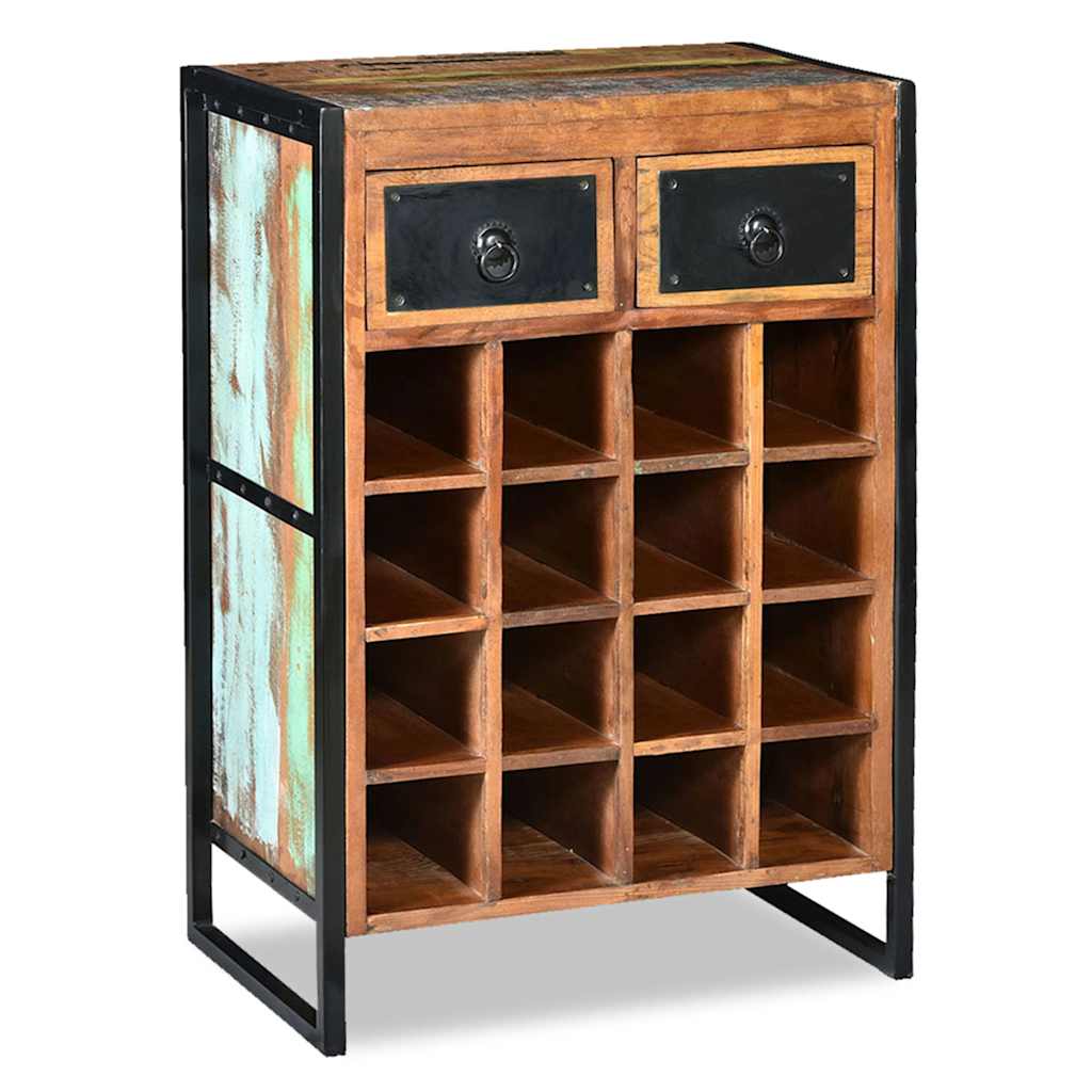 Wine Rack for 16 Bottles Solid Reclaimed Wood