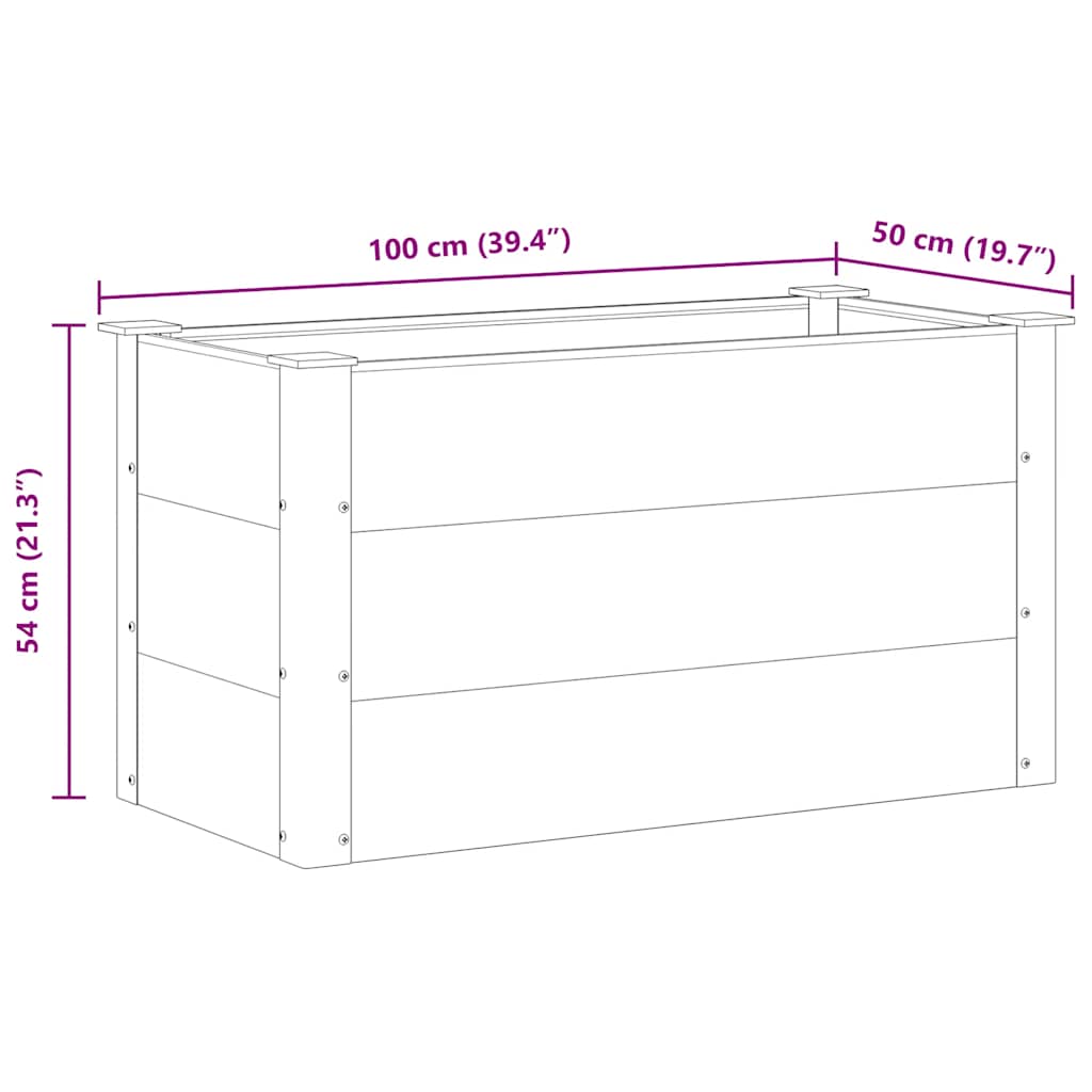 Garden Raised Bed WPC 100x50x54 cm Grey