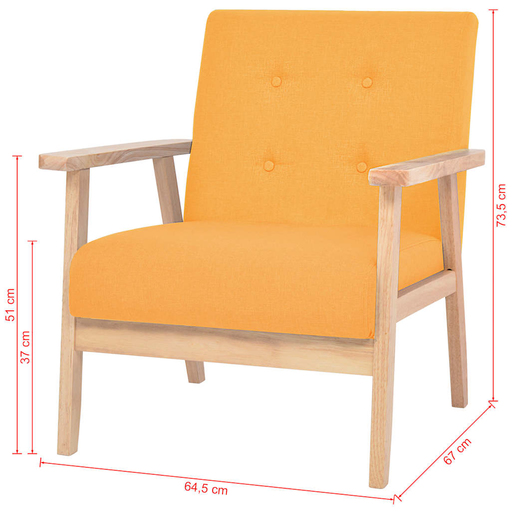 Armchair Yellow Fabric