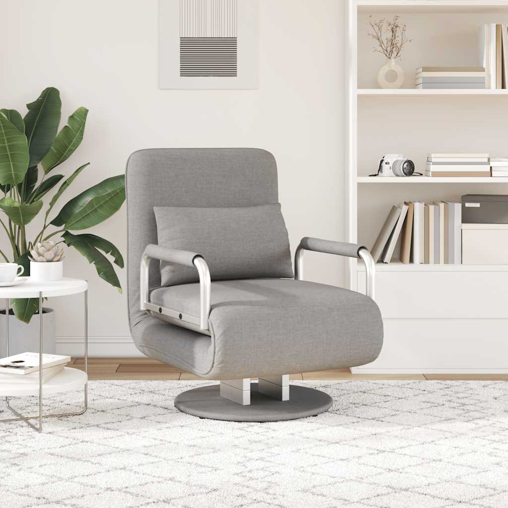 Swivel Chair and Sofa Bed Light Grey Fabric