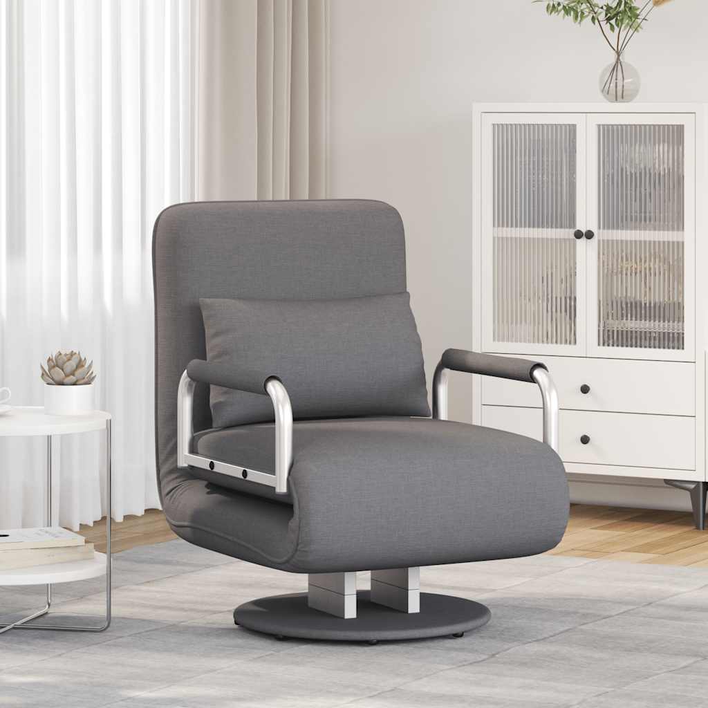 Swivel Chair and Sofa Bed Dark Grey Fabric