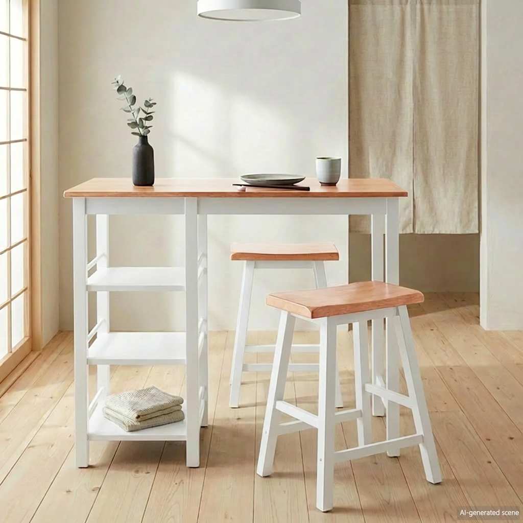 Bar Set 3 Pieces MDF White