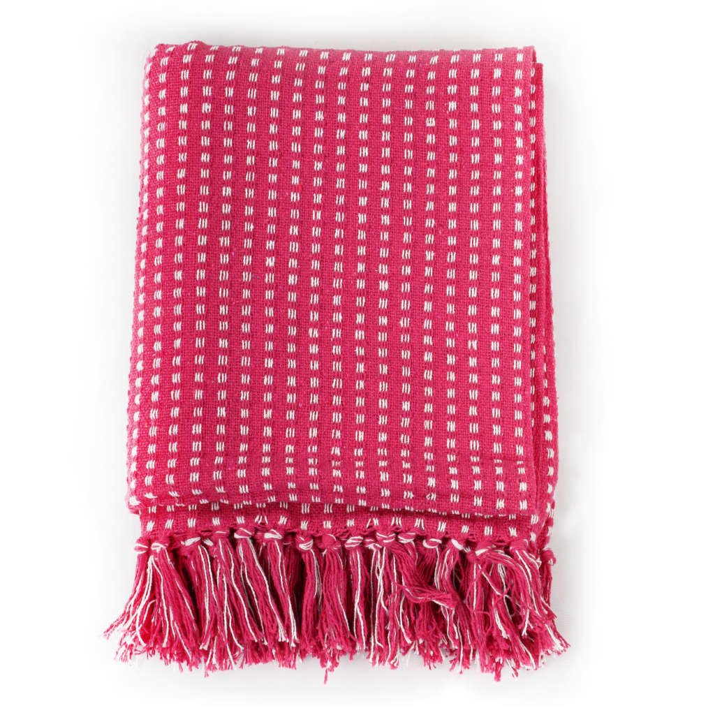 Throw Cotton Squares 220x250 cm Pink