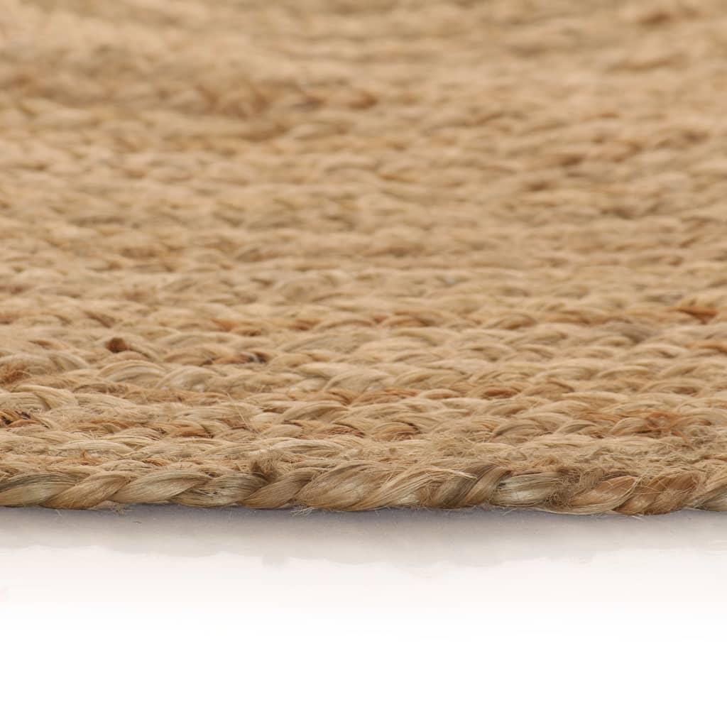Area Rug Braided Jute 90 cm Round