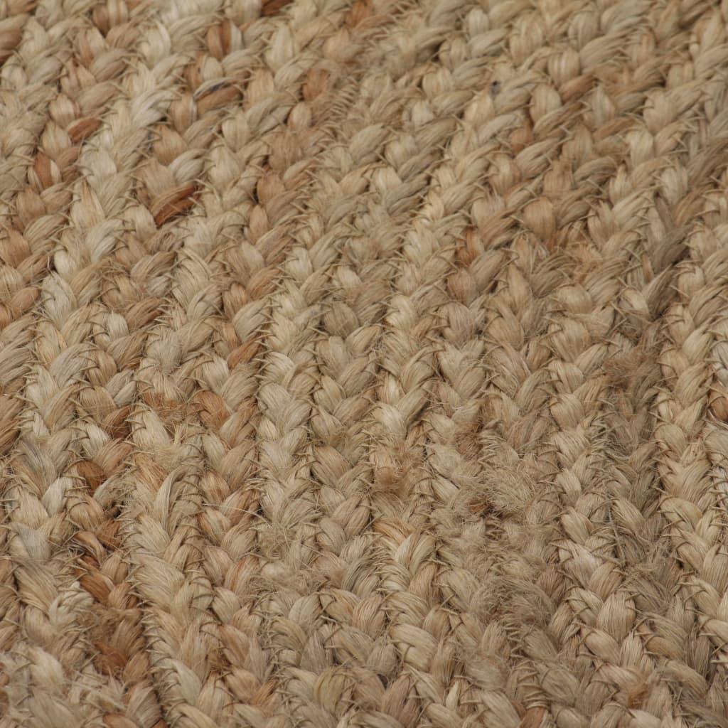 Area Rug Braided Jute 90 cm Round