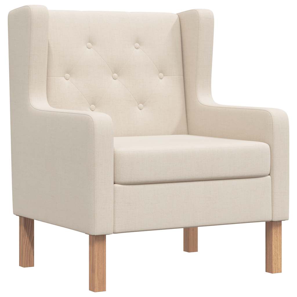 Armchair Cream White Fabric