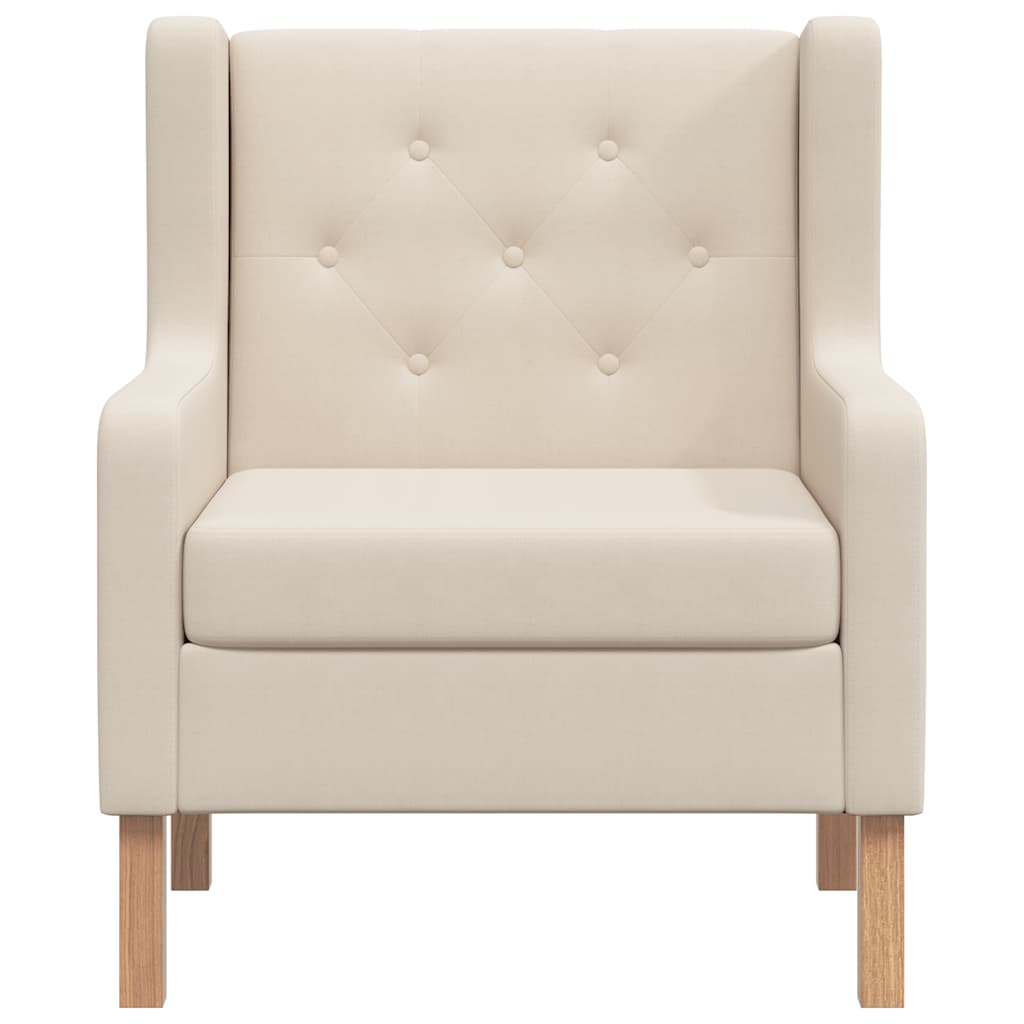 Armchair Cream White Fabric