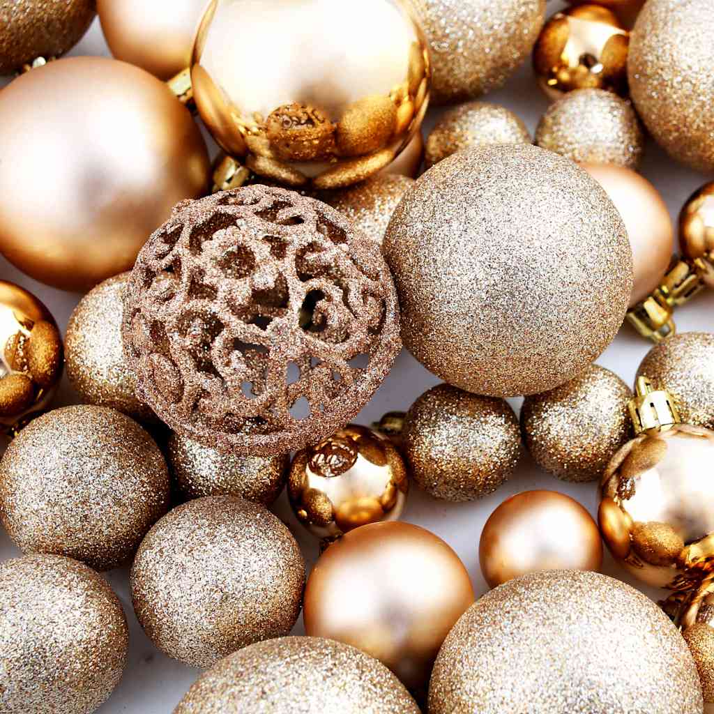 100 Piece Christmas Ball Set 3/4/6 cm Rose/Gold