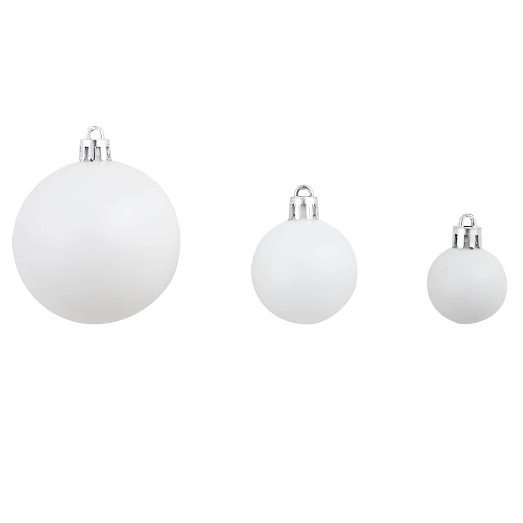 100 Piece Christmas Ball Set 3/4/6 cm White/Grey