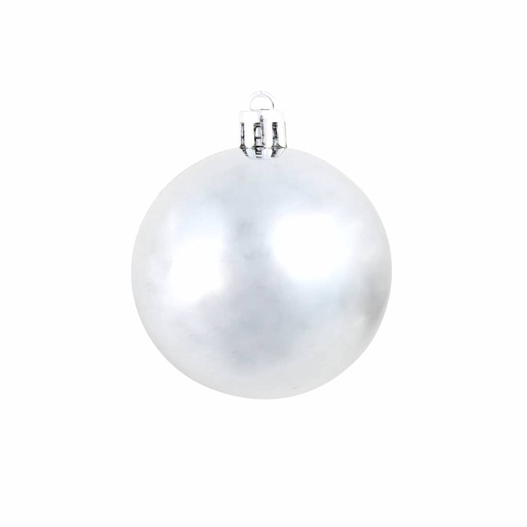 100 Piece Christmas Ball Set 3/4/6 cm White/Grey