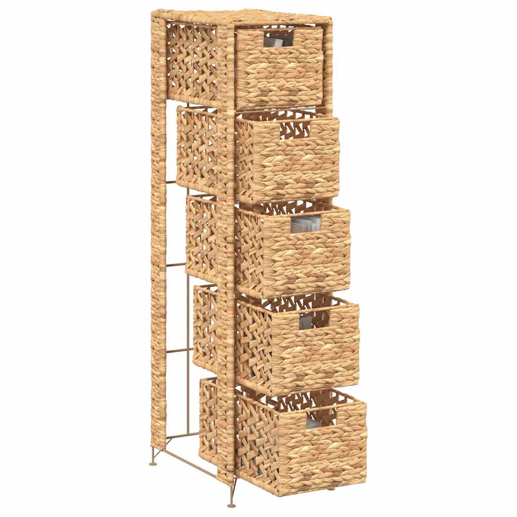 Storage Unit with 5 Baskets 25,5x37x100 cm Water Hyacinth