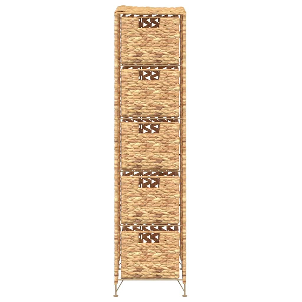Storage Unit with 5 Baskets 25,5x37x100 cm Water Hyacinth
