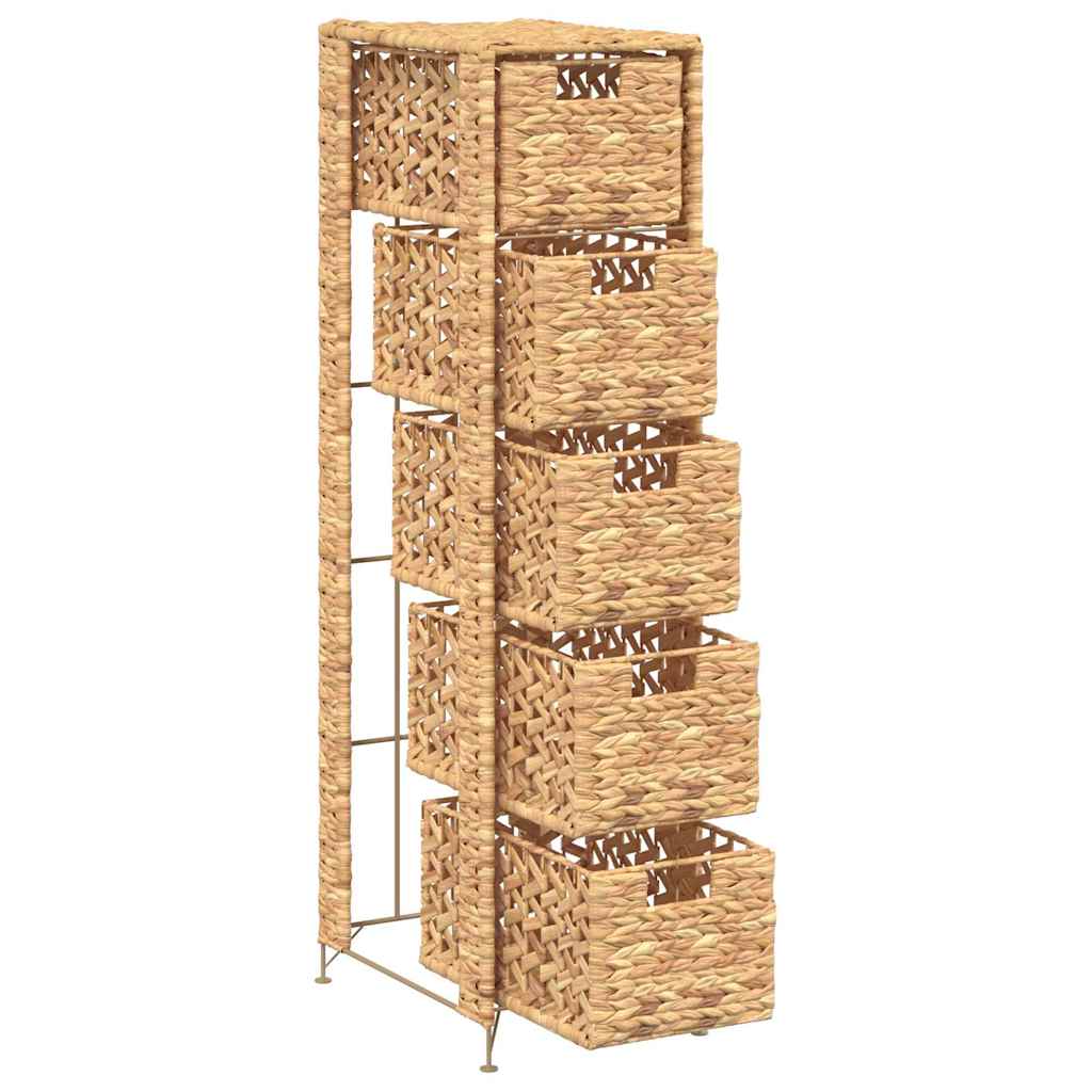 Storage Unit with 5 Baskets 25,5x37x100 cm Water Hyacinth
