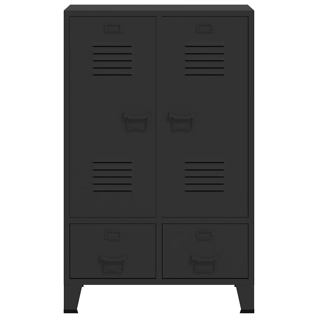 Wardrobe Metal Industrial Style 67x35x107 cm Black