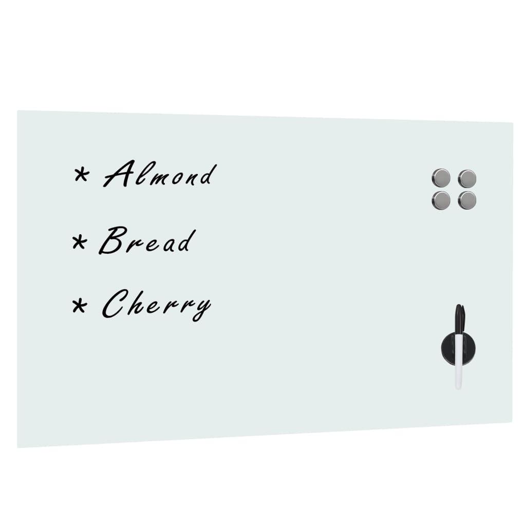 Wall Mounted Magnetic Whiteboard Glass 100x60 cm