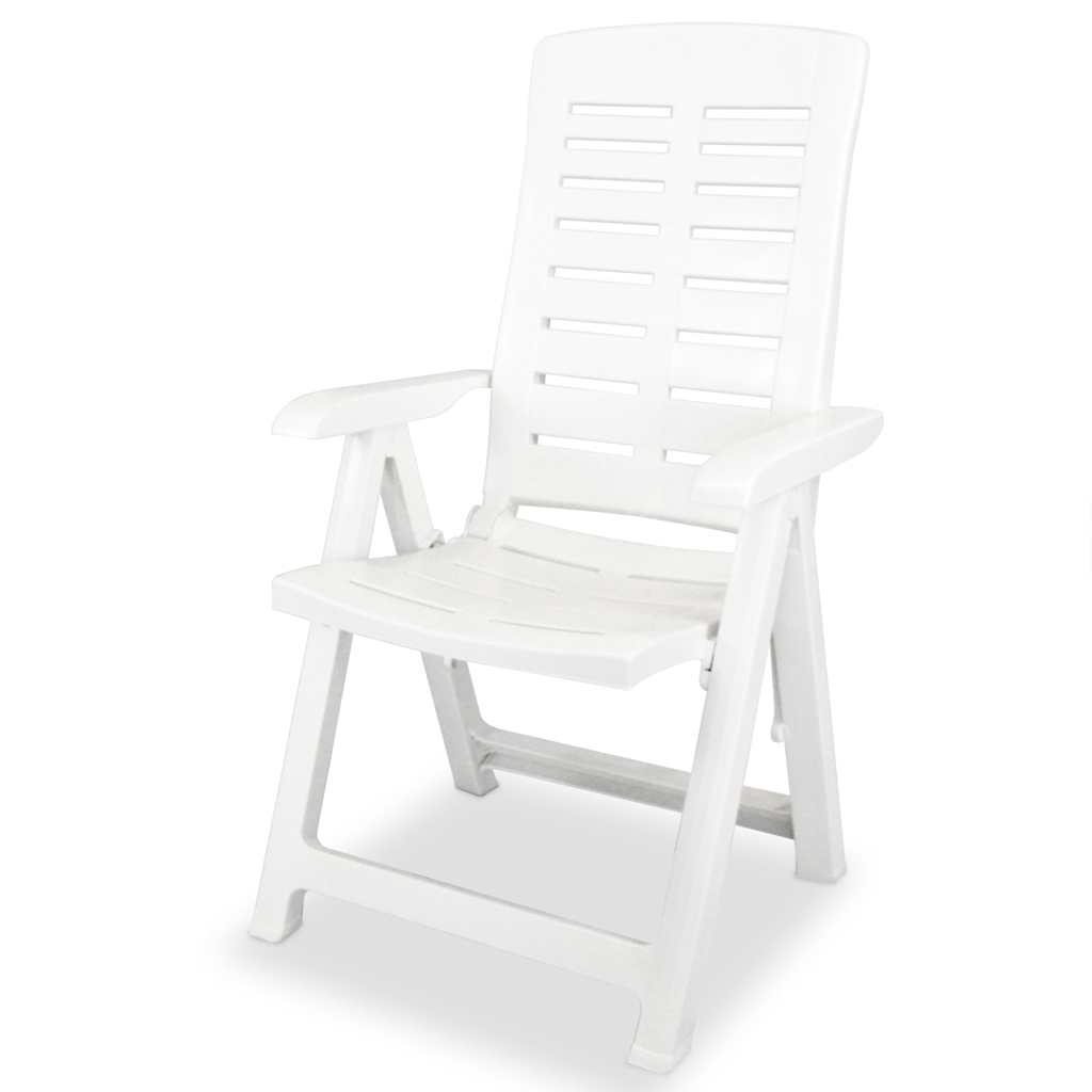 7 Piece Outdoor Dining Set Plastic White