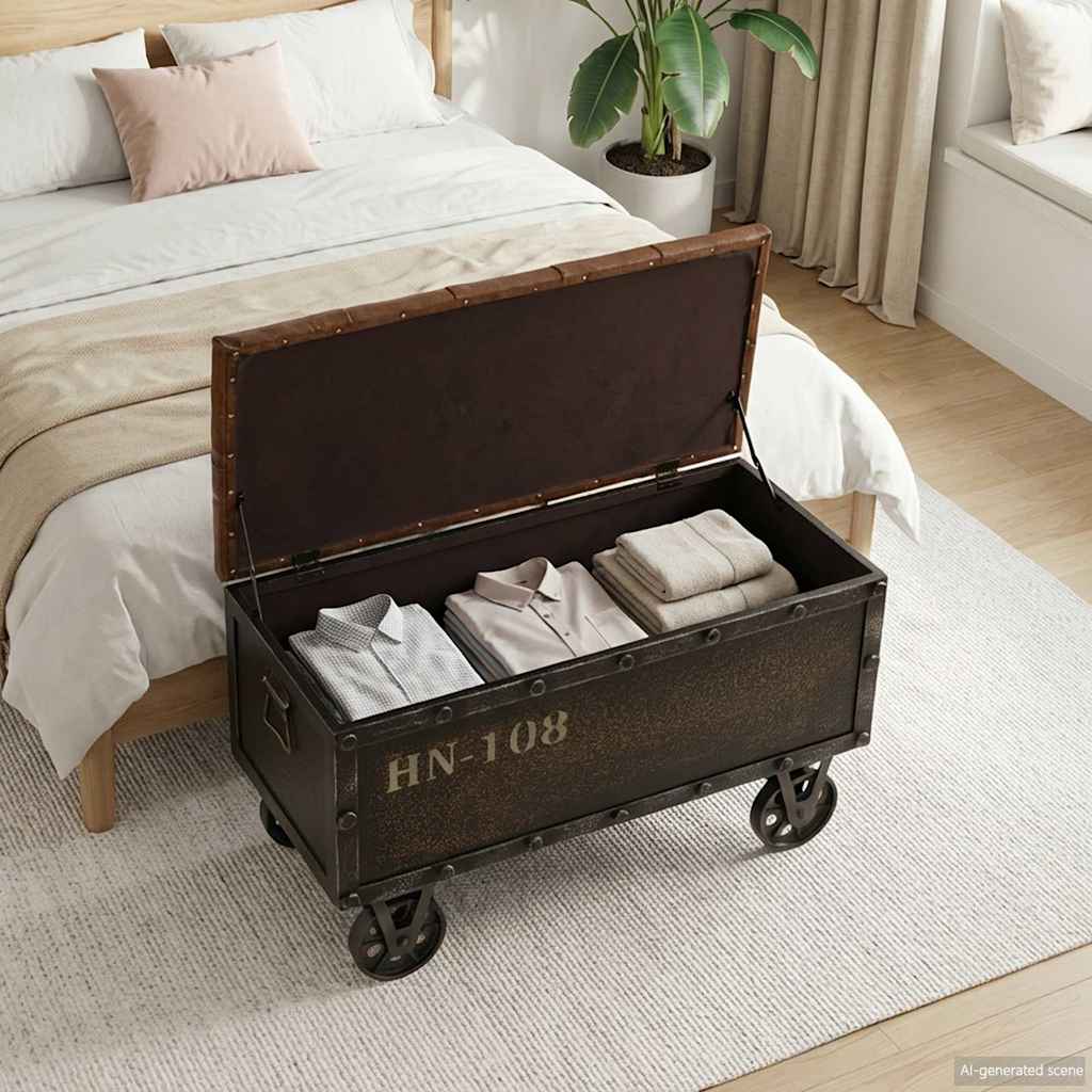 Storage Bench 80.5x41x50 cm Solid Wood and Artificial Leather