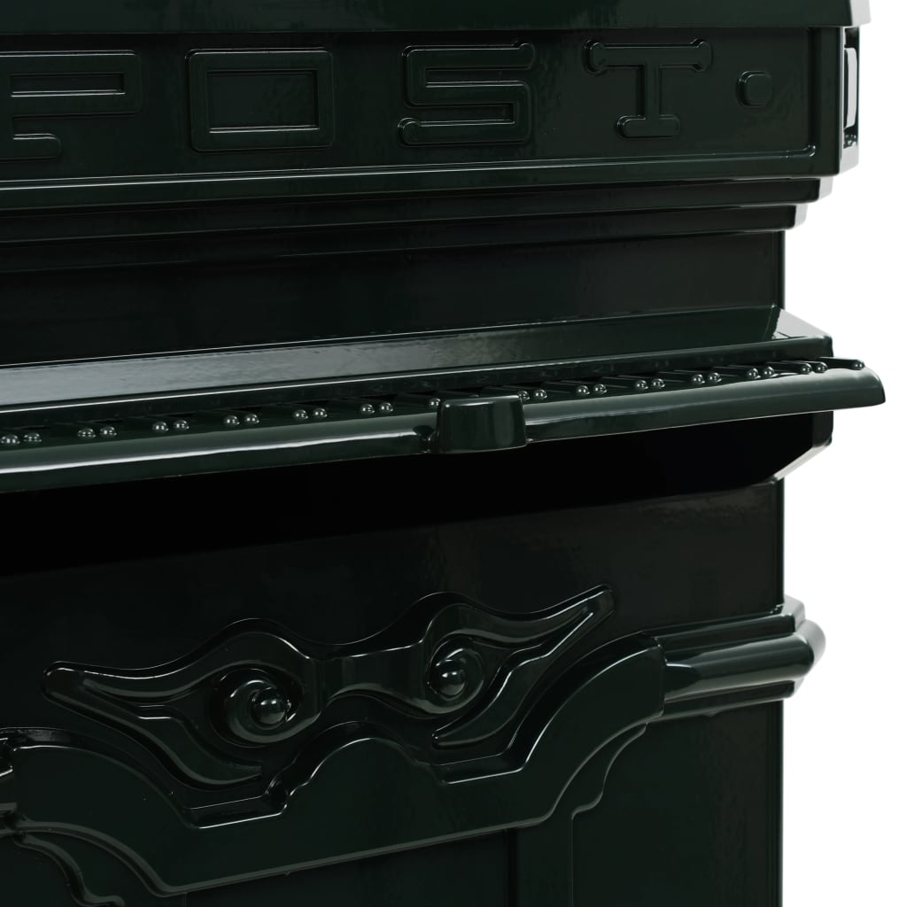 Pillar Letterbox Aluminium Vintage Style Rustproof Green