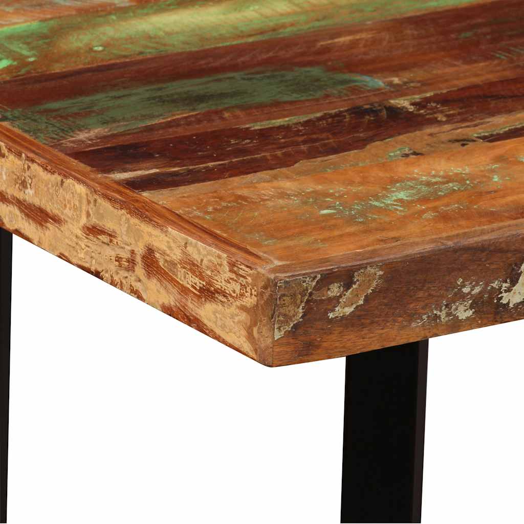 Bar Set 5 Pieces Solid Wood Reclaimed. Genuine Leather & Canvas