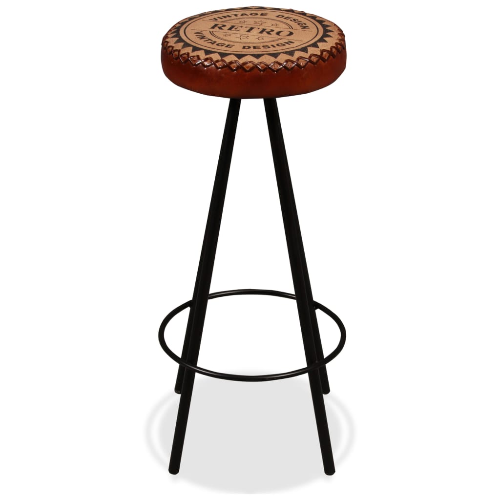 Bar Set 5 Pieces Solid Reclaimed Wood, Genuine Leather & Canvas