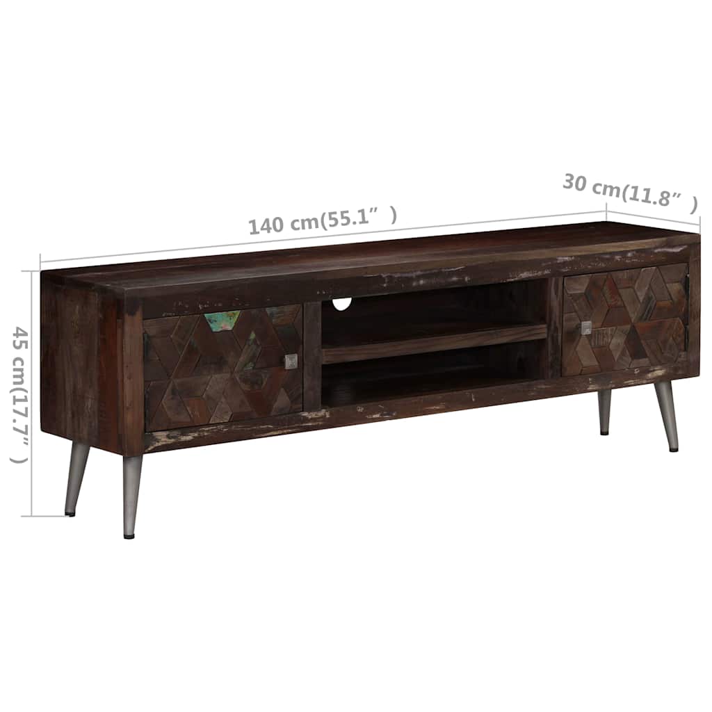 TV Cabinet Solid Reclaimed Wood 140x30x45 cm