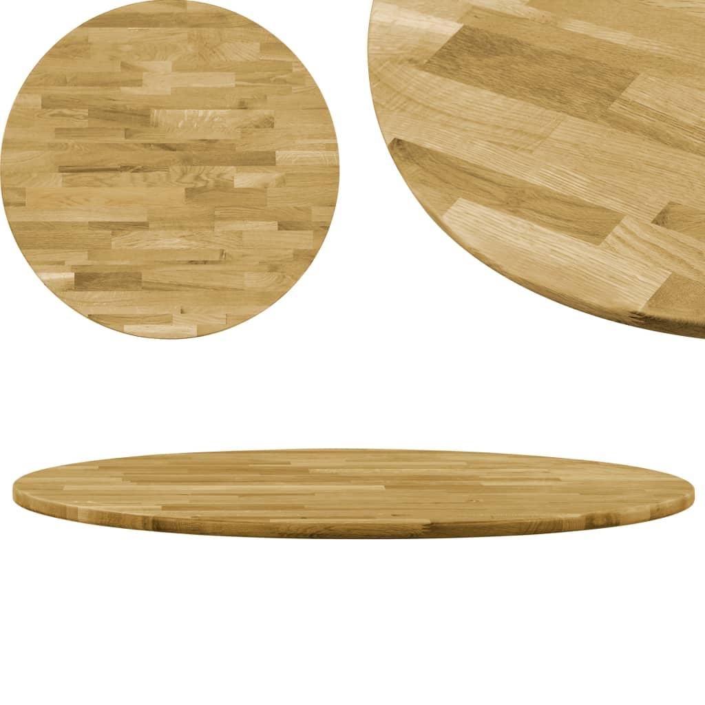 Table Top Solid Oak Wood Round 23 mm 600 mm