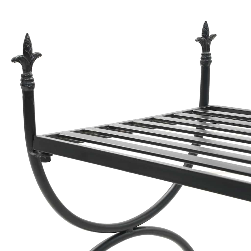 Bench Vintage Style Metal 83x42x55 cm Black
