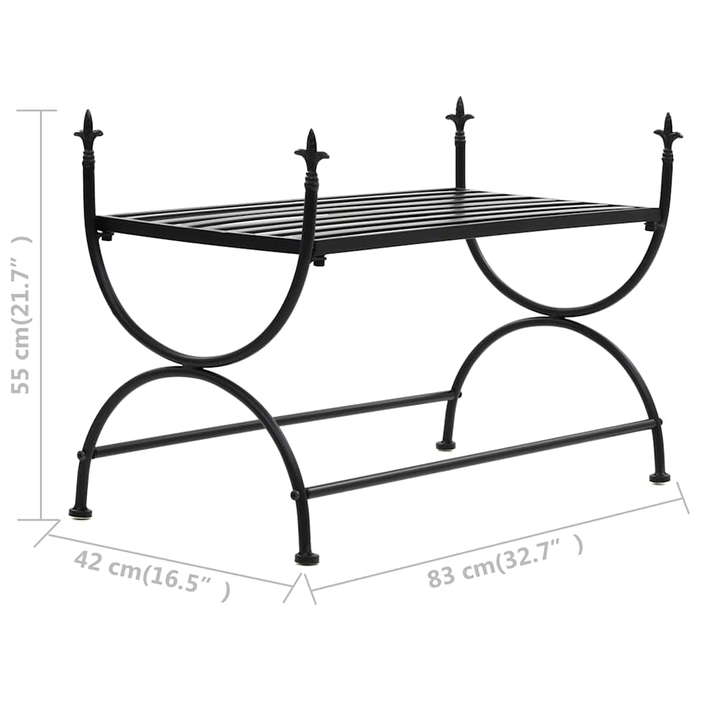 Bench Vintage Style Metal 83x42x55 cm Black