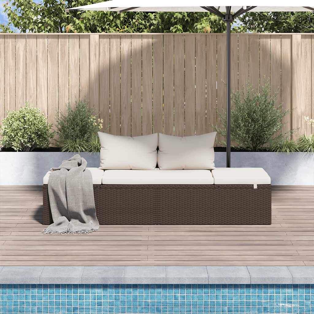 Garden Bed Brown 195x60 cm Poly Rattan