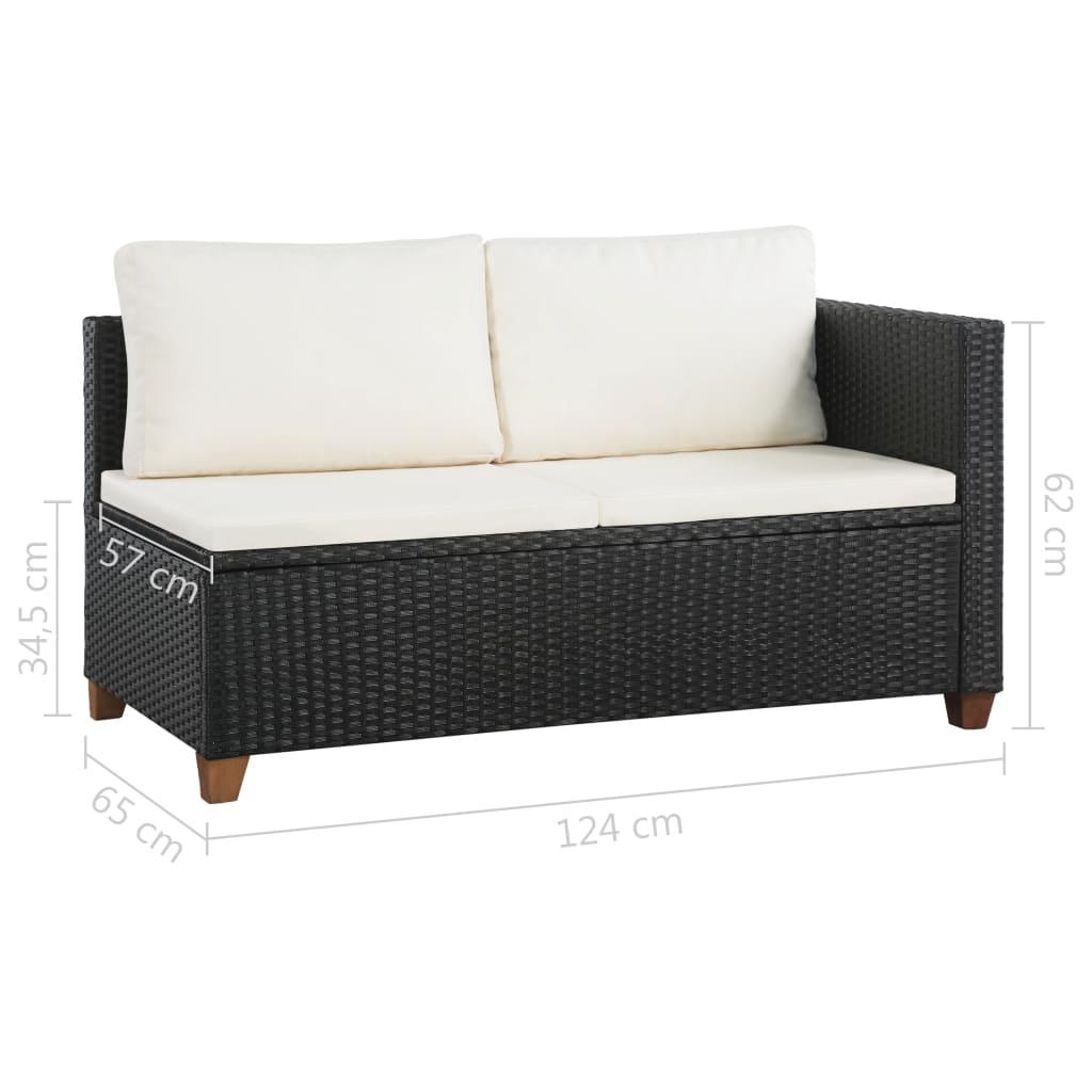 4 Piece Garden Lounge Set with Cushions Poly Rattan Black