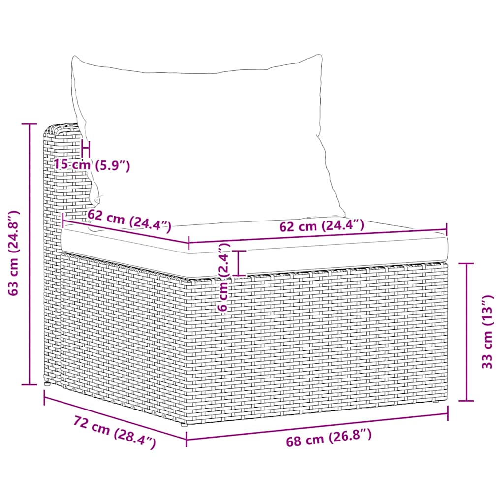 4 Piece Garden Sofa Set with Cushions Grey Poly Rattan