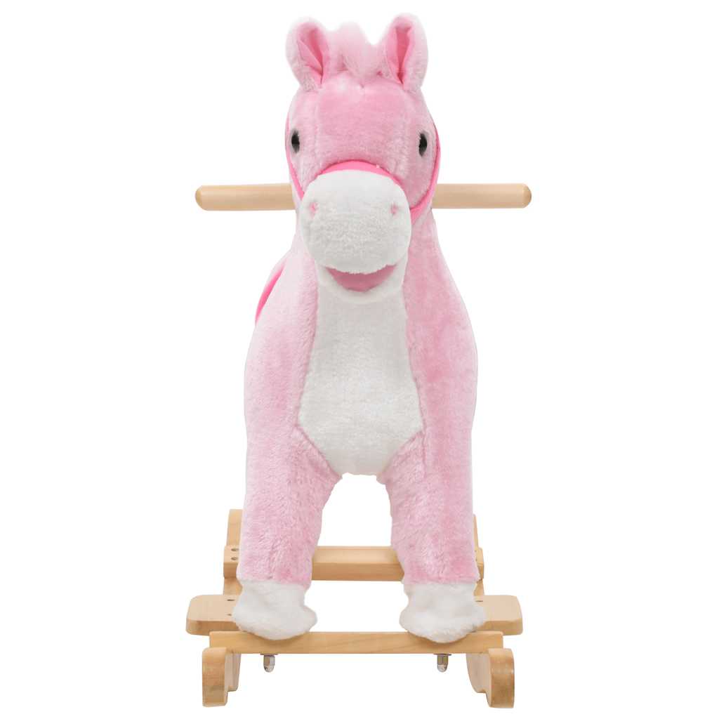 Rocking Animal Horse Plush 65x32x58 cm Pink