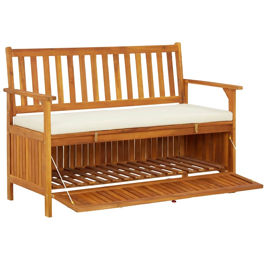 Garden Storage Bench Solid Acacia Wood 120x63x84 cm