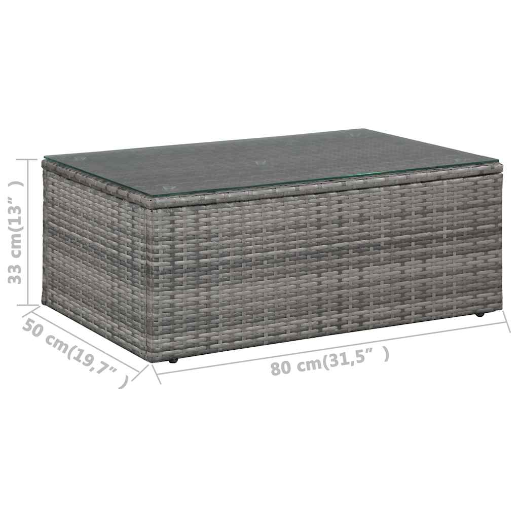 4 Piece Garden Lounge Set with Cushions Poly Rattan Grey