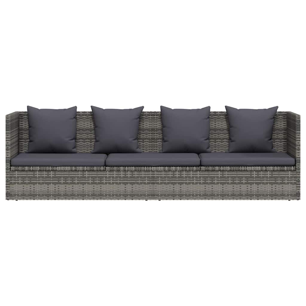 Garden Bed Grey 200x60 cm Poly Rattan