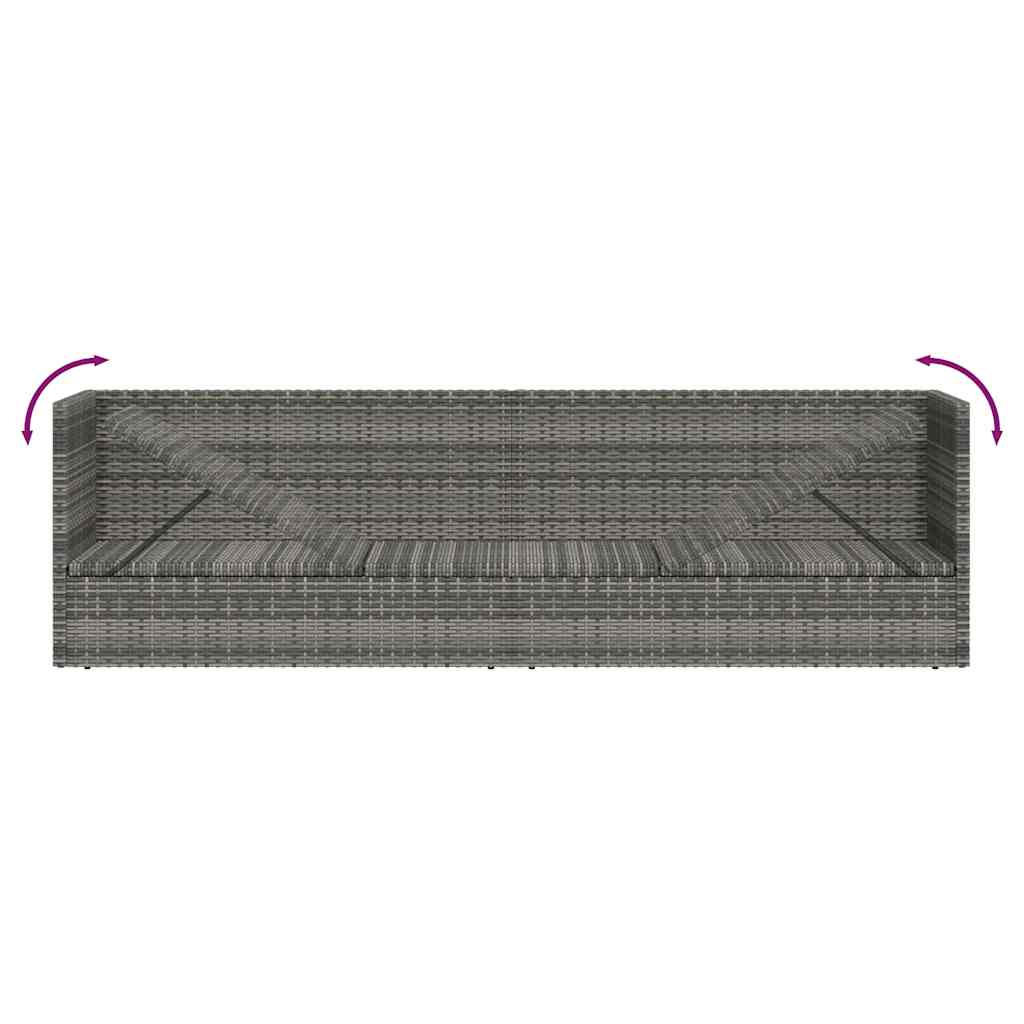 Garden Bed Grey 200x60 cm Poly Rattan