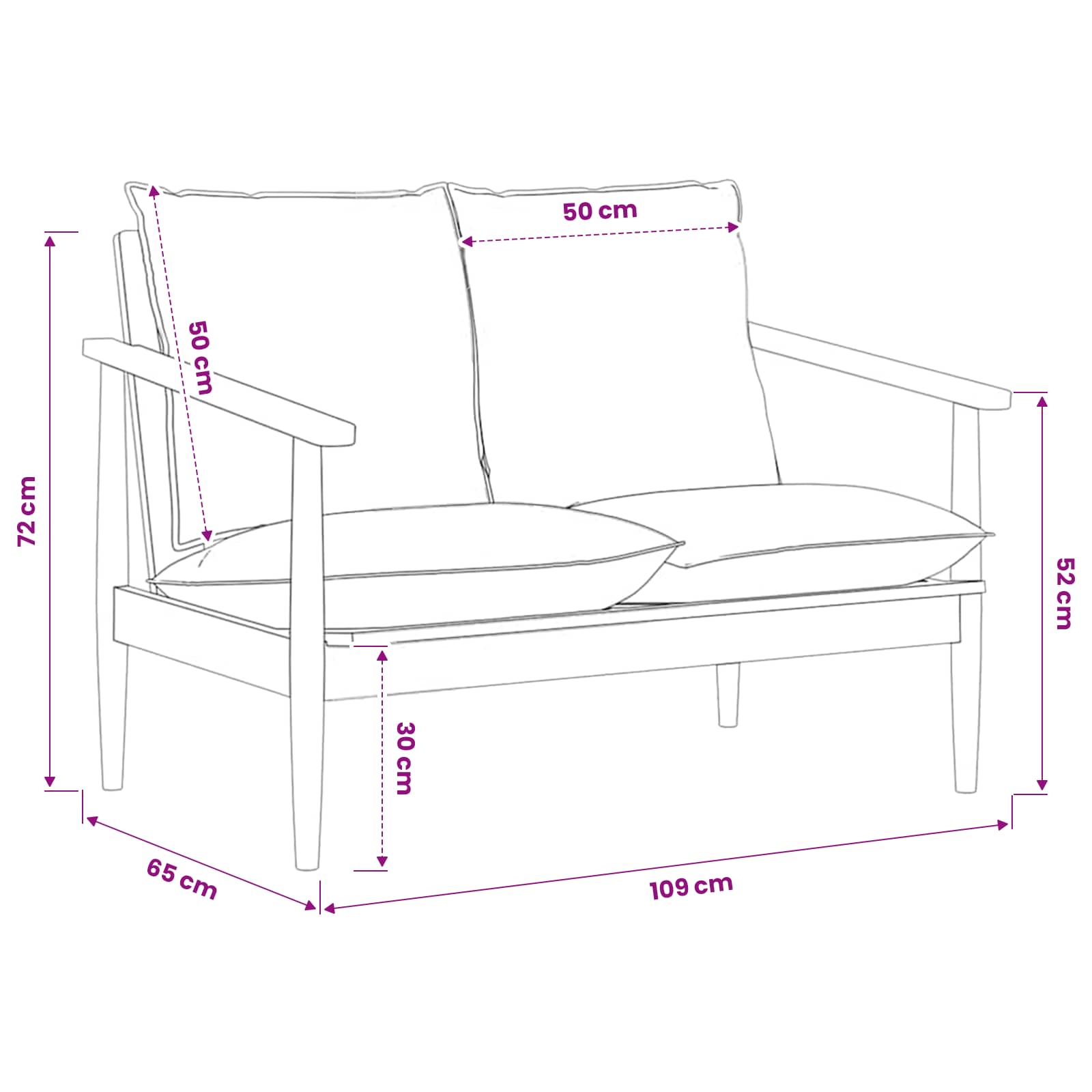 2-Seater Sofa Real Leather with Acacia Wood Brown