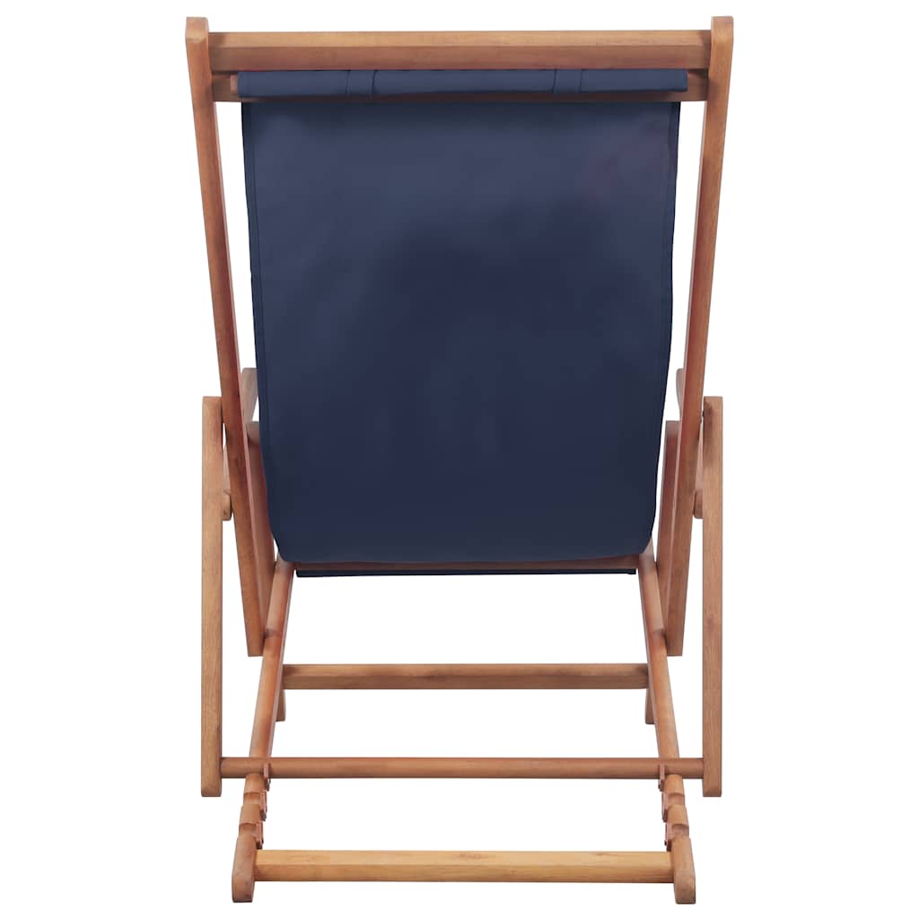 Folding Chair Fabric and Wooden Frame Blue