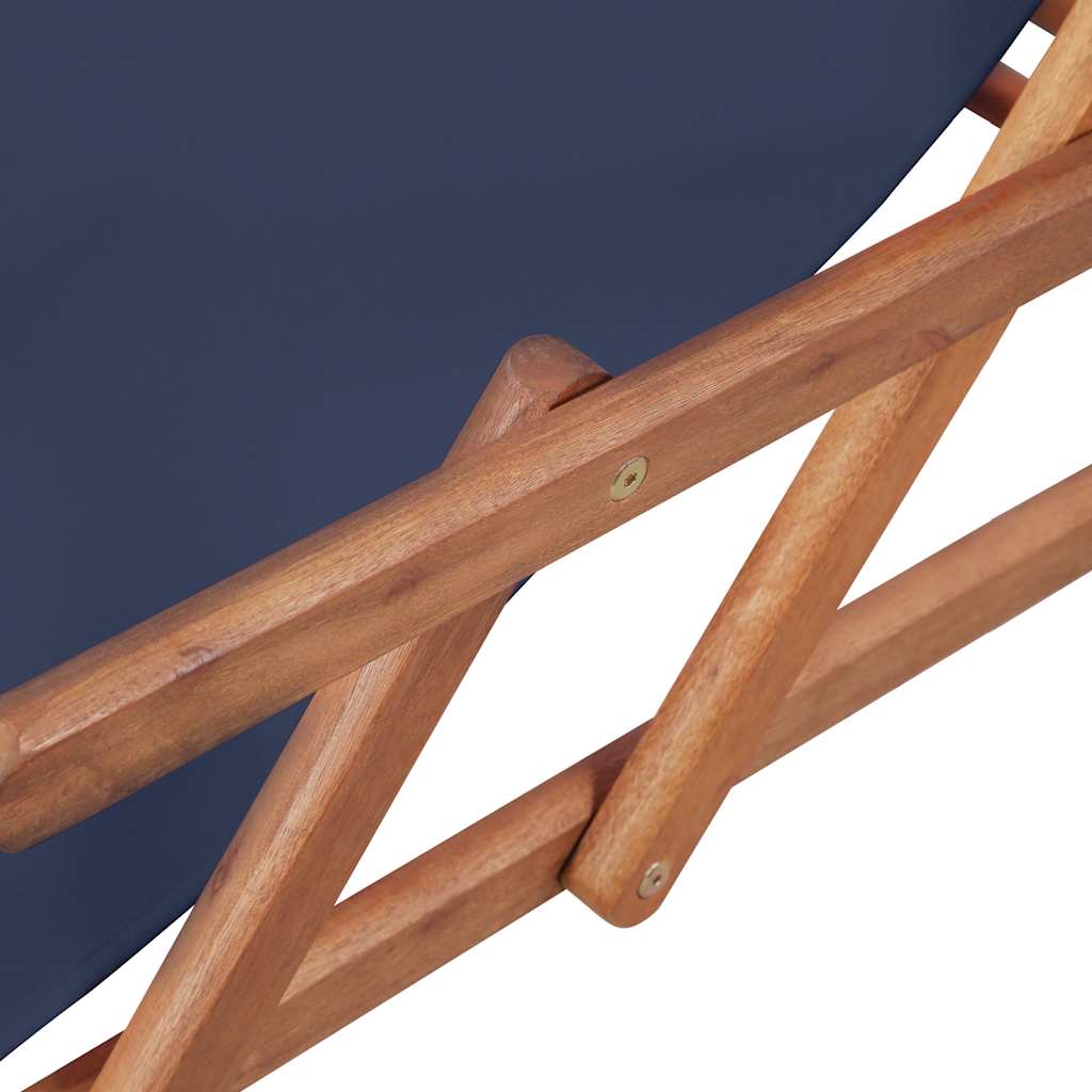 Folding Chair Fabric and Wooden Frame Blue